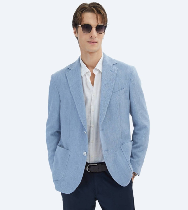 Patterned Modern Fit Blazer