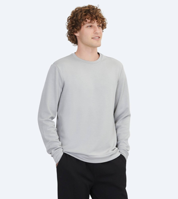 Solid Crew Neck Sweatshirt