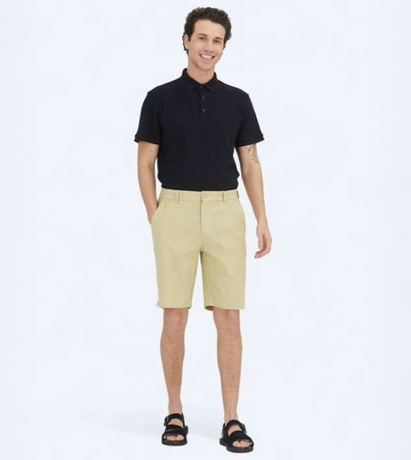 Solid Jogging Fit Cotton Blend Casual Shorts