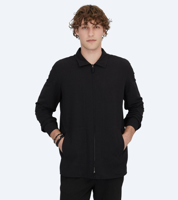 Zippered Long Sleeves Overshirt