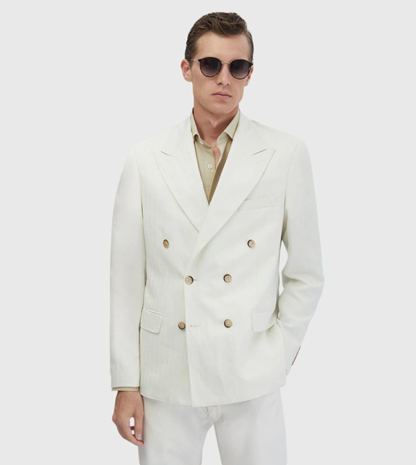 Zeroweight Slim Fit Linen Blended Blazer