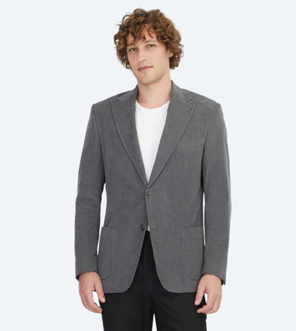 Ribbed Modern Fit 100% Cotton Blazer