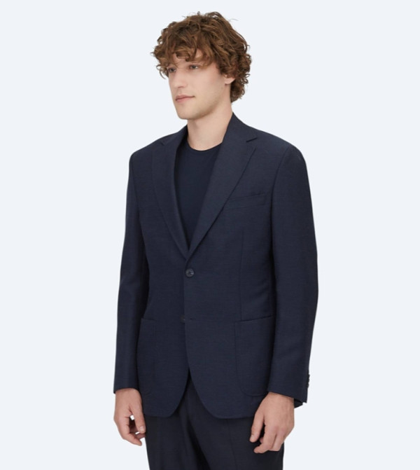 Textured Modern Fit Wool Blend Blazer