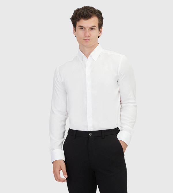 Solid Classical Cotton Blended Shirt