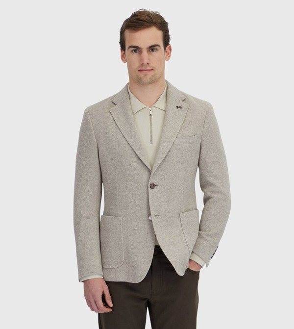 Solid Wool Blended Blazer