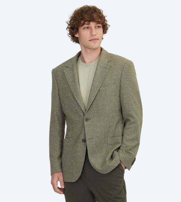 Solid Modern Fit Cotton Blend Blazer