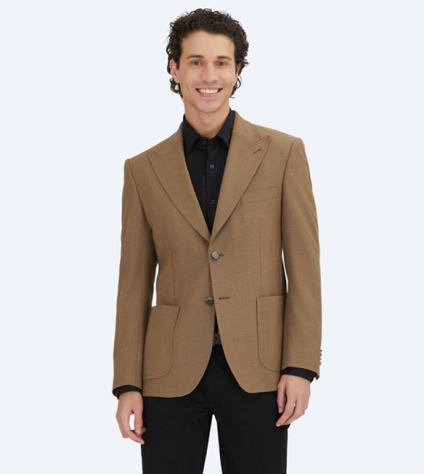 Patterned Single Breasted Blazer