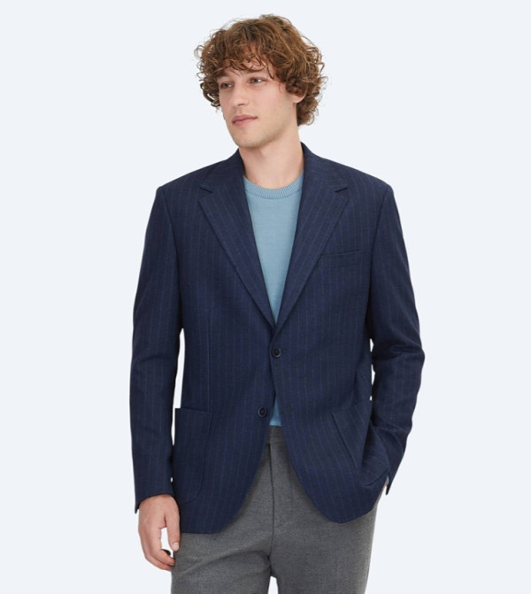 Striped Comfort Fit Blazer