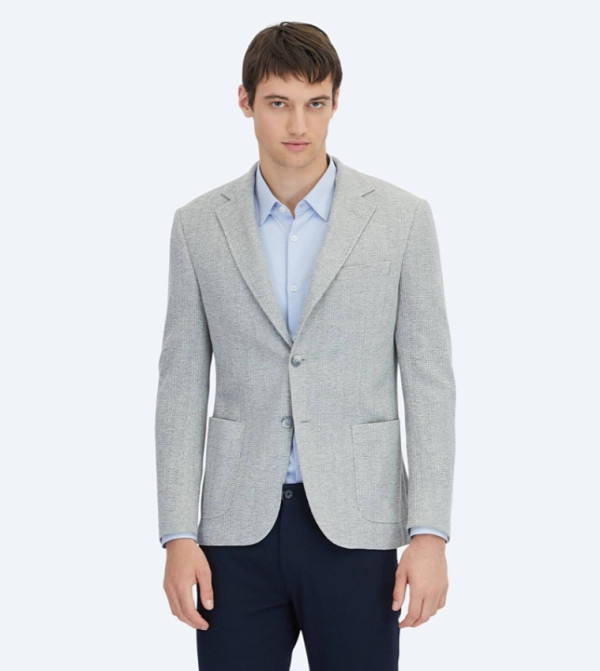 Plaid Modern Fit Cotton Blend Blazer
