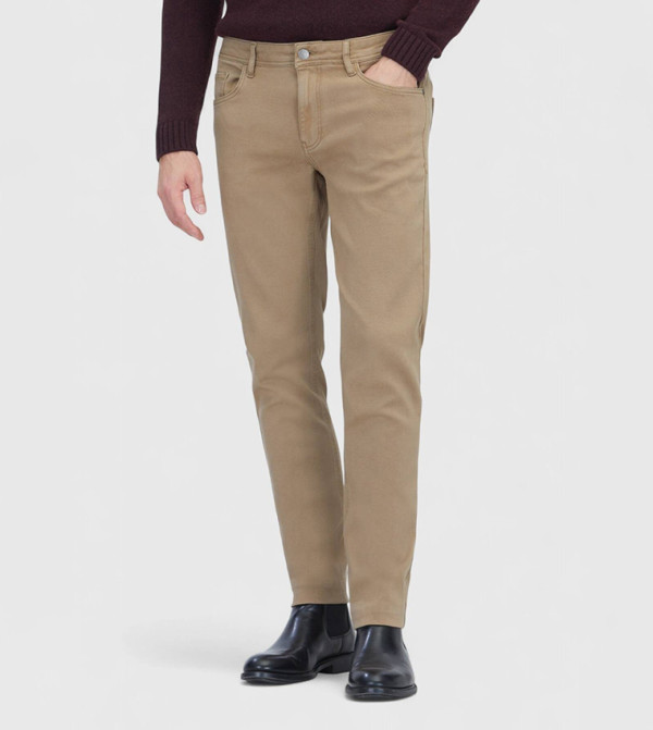 Slim Fit Cotton Blended Trousers