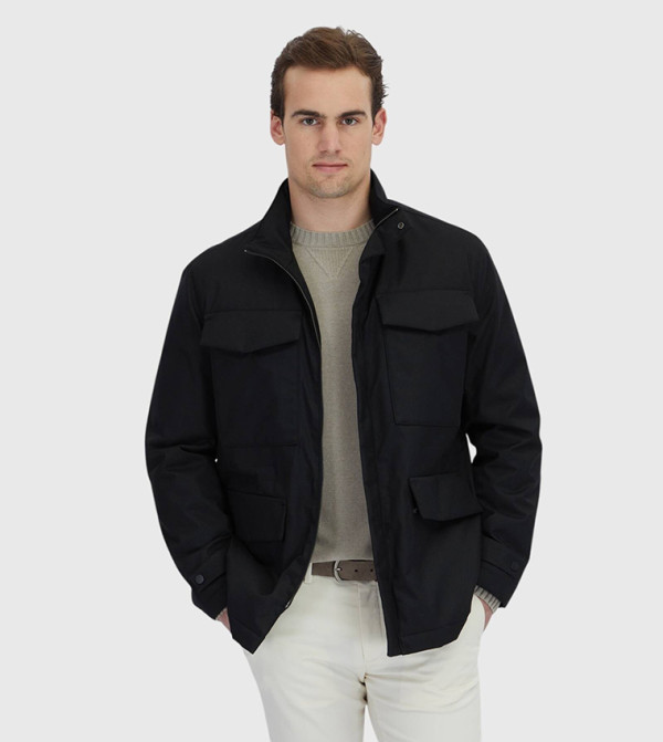 Solid Regular Fit Lightweight Jacket
