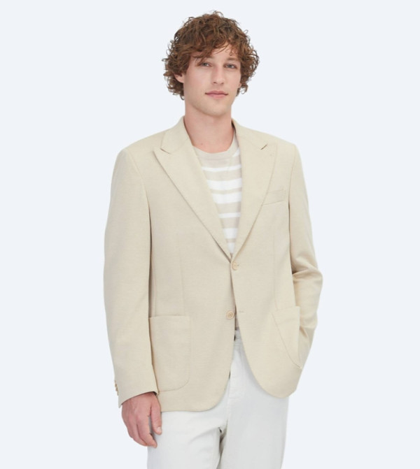 Solid Modern Fit Cotton Blend Blazer