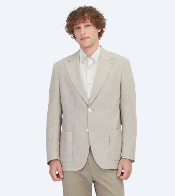 Striped Modern Fit Cotton Blend Blazer