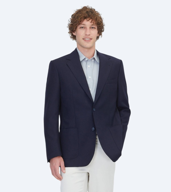 Textured Micro Modern Fit 100% Wool Blazer
