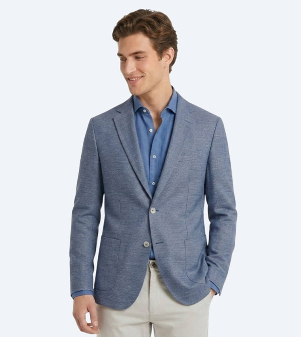 Solid Modern Fit Recycled Cotton Blend Blazer
