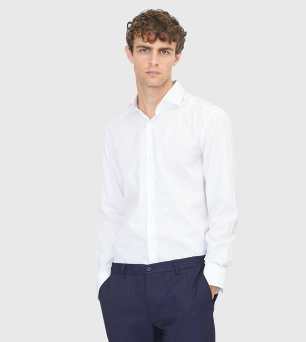Solid Regular Fit Classical Silk Blended Shirt