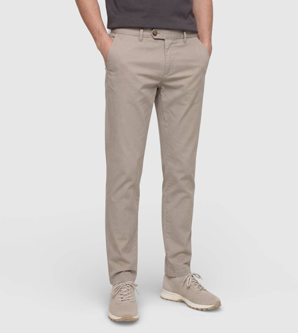 Regular Fit Cotton Blended Trousers