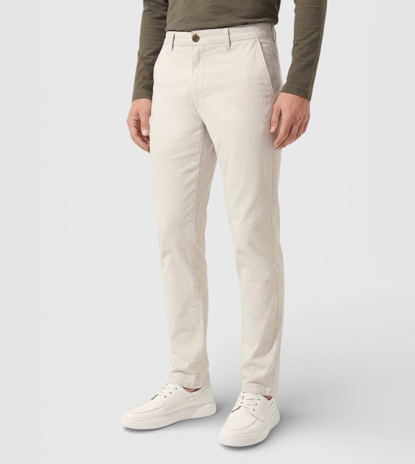 Regular Fit Cotton Blended Trousers