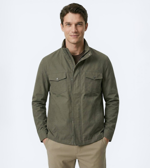 Solid Regular Fit Lightweight Jacket