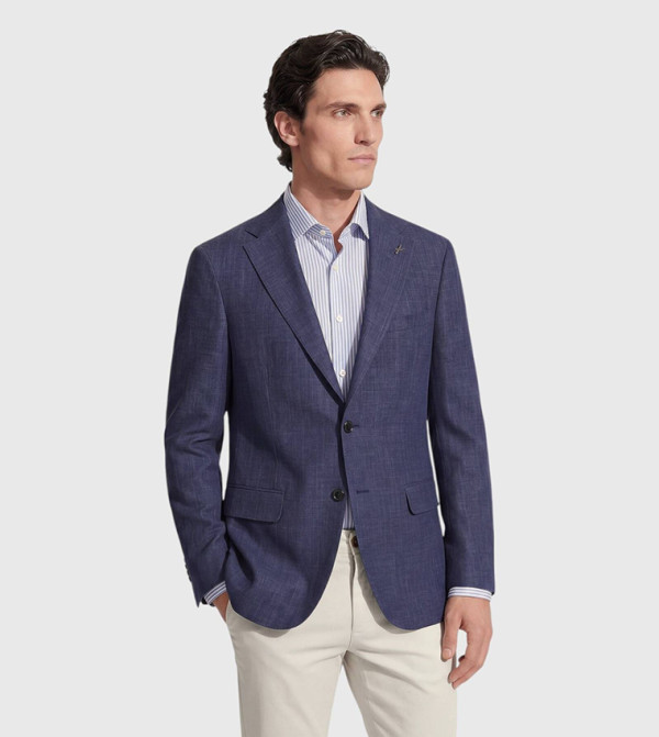 Regular Fit Silk Blended Blazer