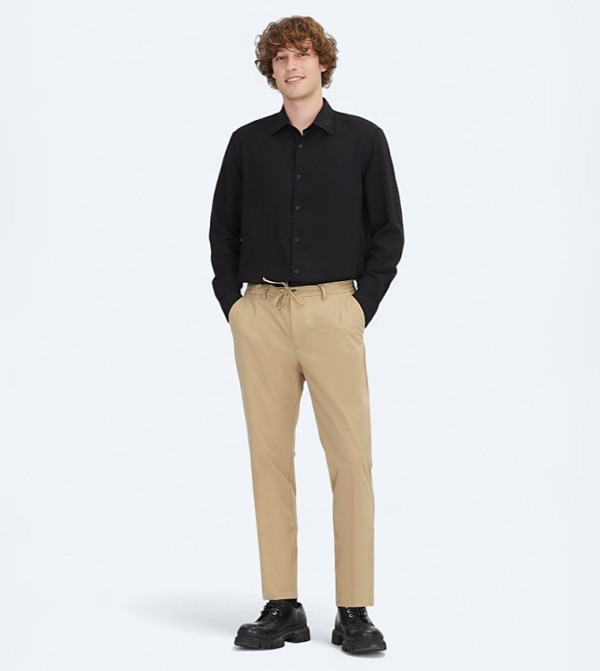Solid Regular Fit Trousers