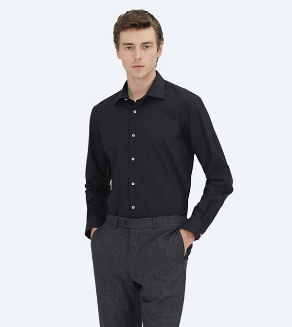 Solid Long Sleeves Regular Fit Shirt