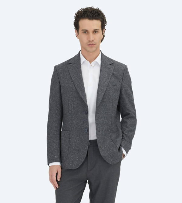 Solid Micro Modern Fit 100% Wool Blazer