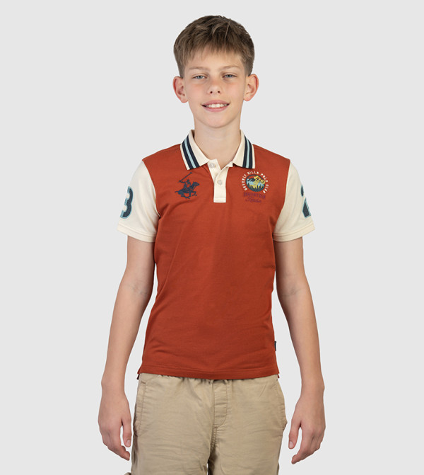 Colorblock Embroidered Short Sleeve Polo T-Shirt