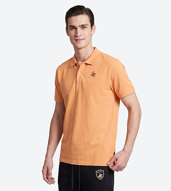 Logo Embroidered Short Sleeves Polo T-Shirt