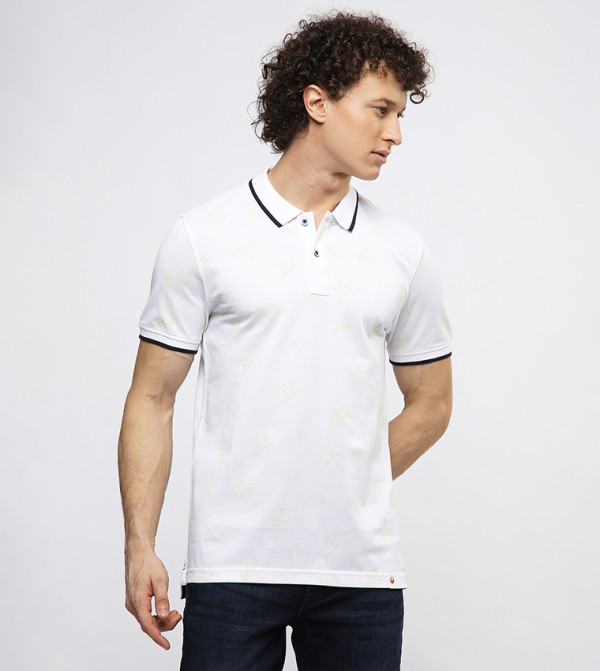 Contrast Tipping Short Sleeves Polo T-Shirt