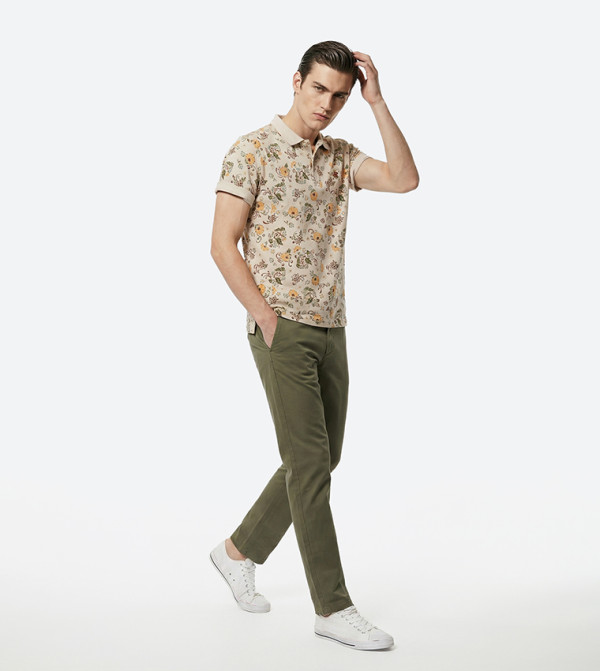 Floral Collared Short Sleeve Polo T-Shirt