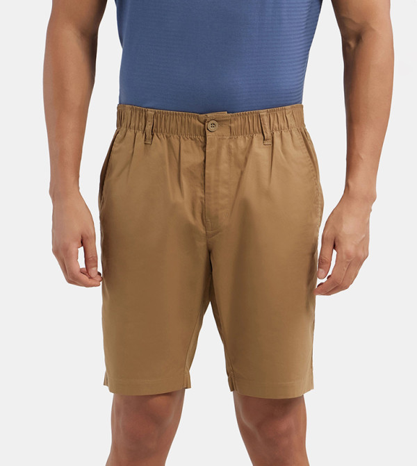 Super Combed Mercerised Cotton Woven Straight Fit Shorts with Side Pockets