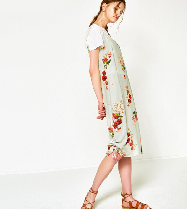 Printed Short Sleeve Dress