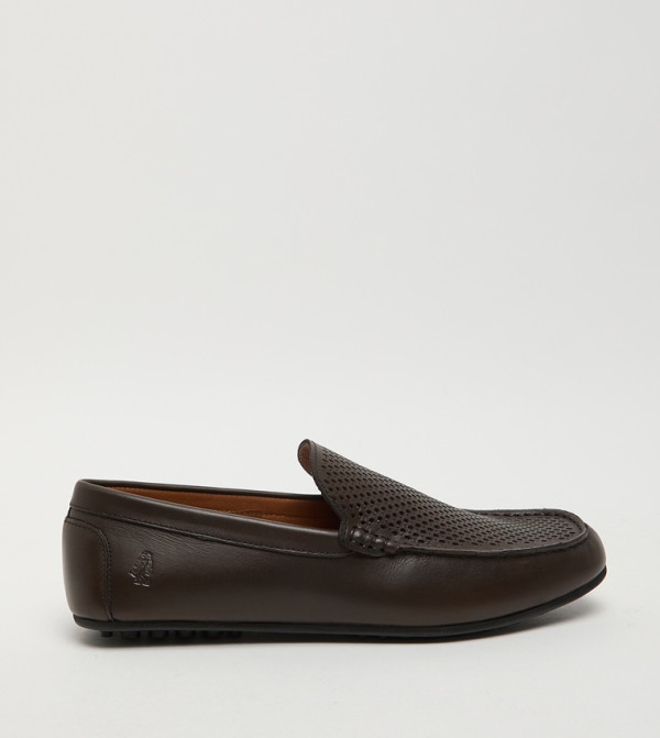 Textured Leather Loafers