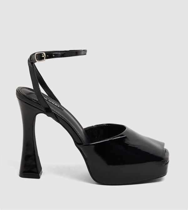 D-JOY Ankle Strap Peep Toe Heel Sandals