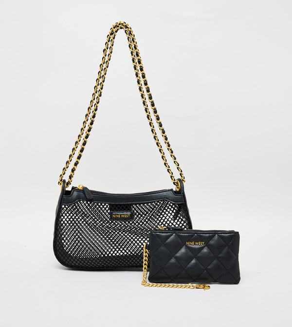 Mesh Shoulder Bag with Pouch