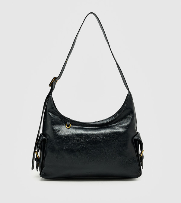 Textured Zip Shoulder Bag, Small