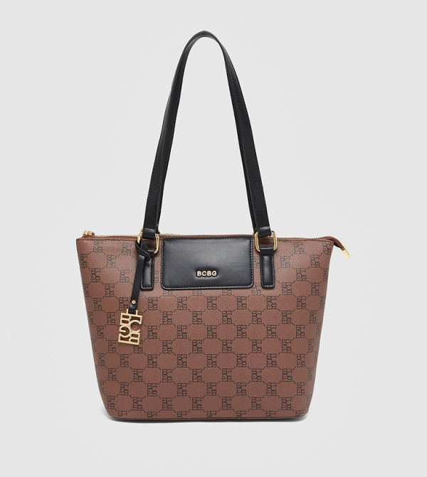 Monogram Patterned Zip Tote Bag