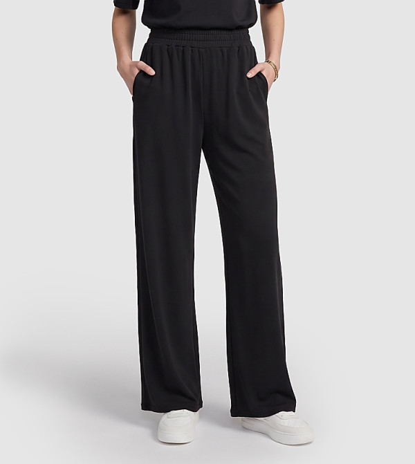 Solid Relaxed Fit Trousers