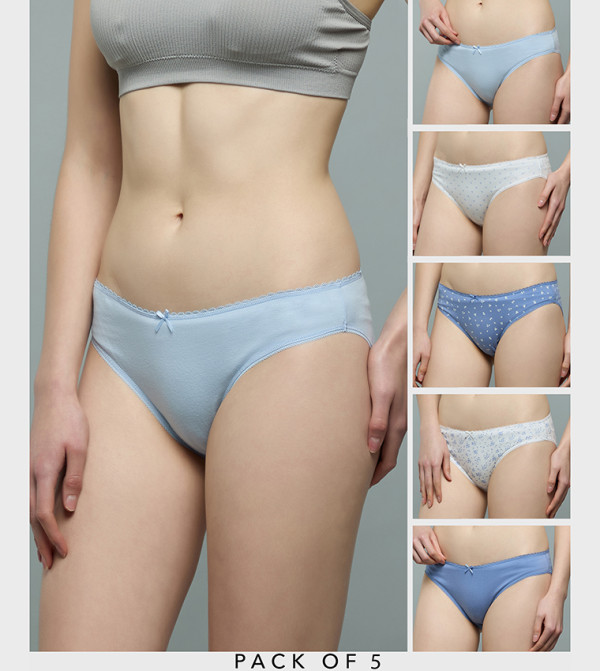 5 Pack Printed Bikini Briefs