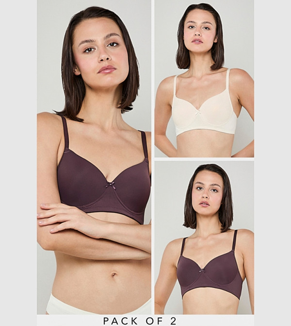 2 Pack Wireless Padded T-Shirt Bras