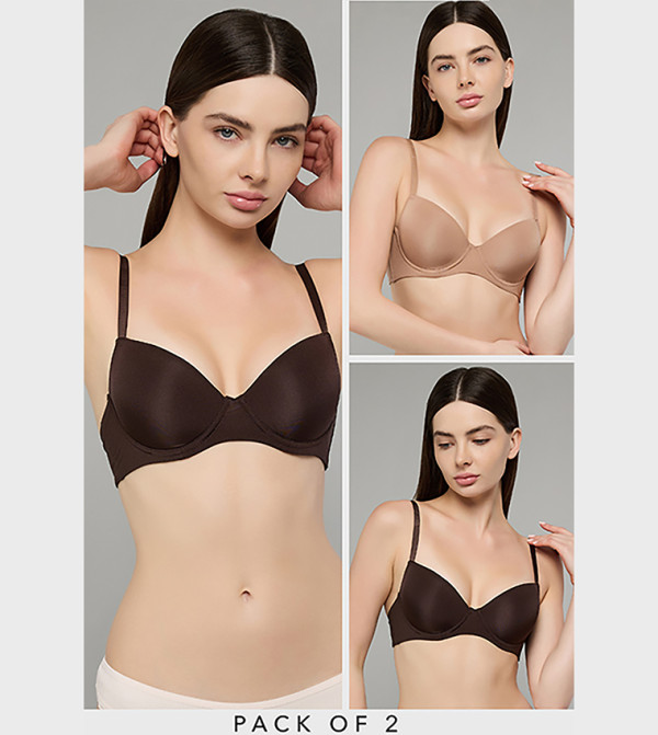 2 Pack Solid T-Shirt Bras
