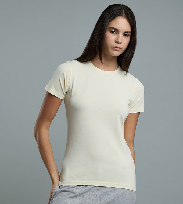 Solid T-Shirt with Crew Neck and Short Sleeves