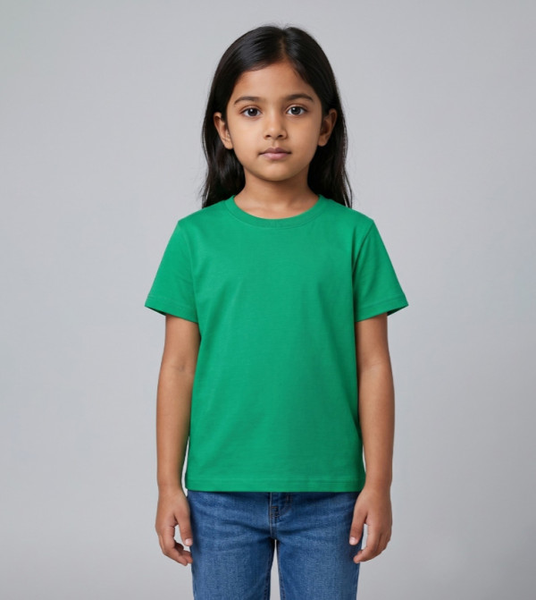 Solid Crew Neck Short Sleeves T-Shirt