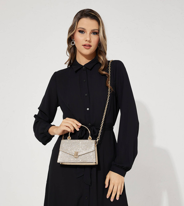 MIRAMA Stone Embellished Top Handle Bag