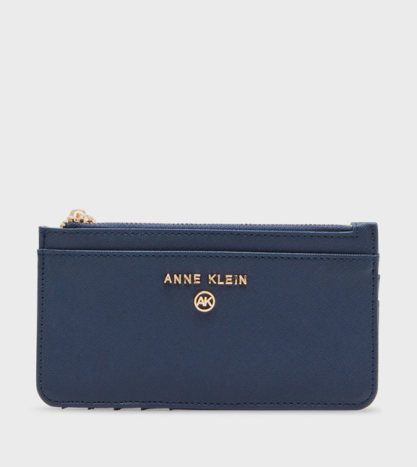 Logo Metal Zippered Wallet