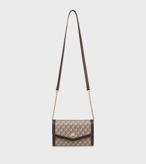 Monogram Patterned Flap Crossbody Bag