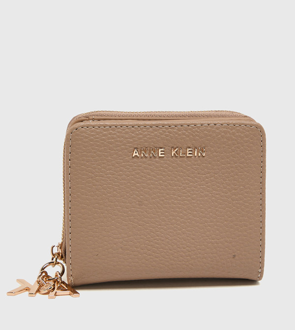 Textured Zip Around Mini Wallet