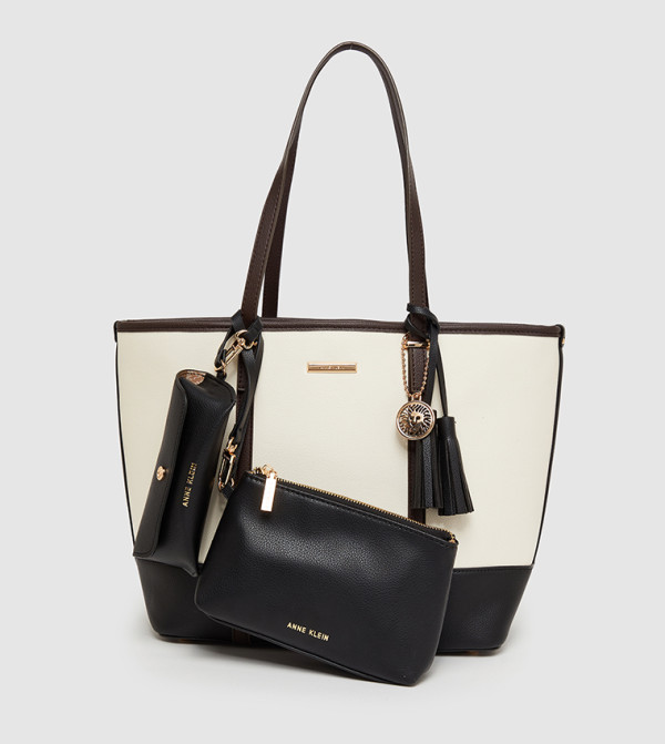 WILLA-A Color Block Tote Bag with Purse