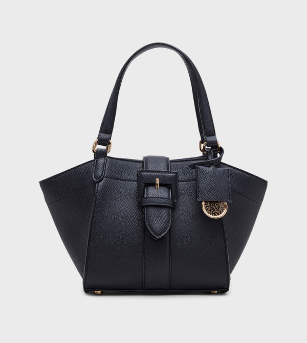 Textured Buckle Detail Tote Bag
